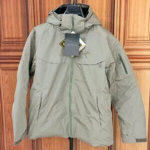 Arc'teryx Hooded Hardshell Down Jacket/Windbreaker, Misty Green, Size L